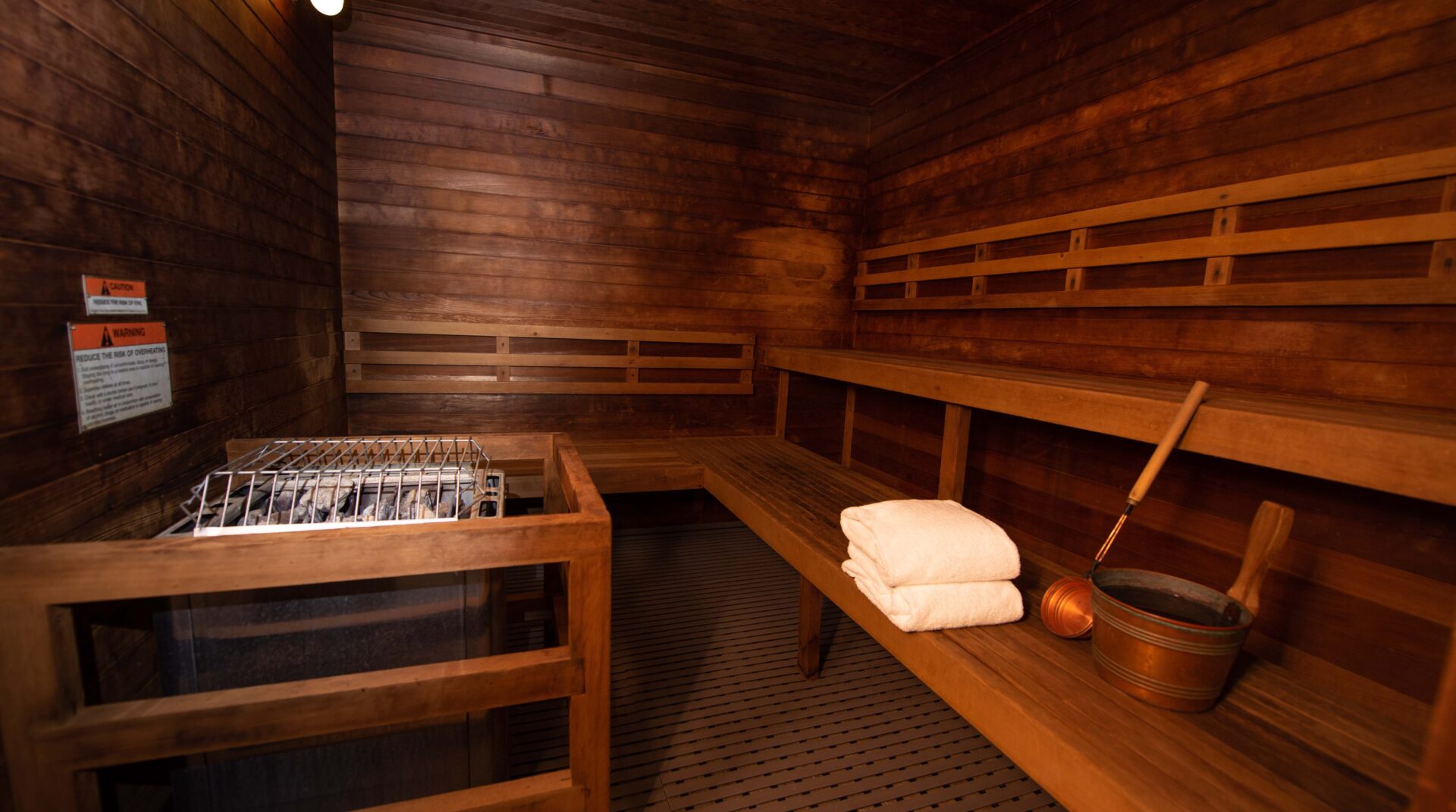 Wood-lined sauna at Bandon Dunes