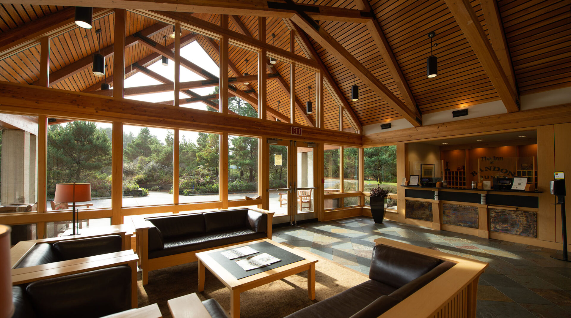 The welcoming lobby at The Inn