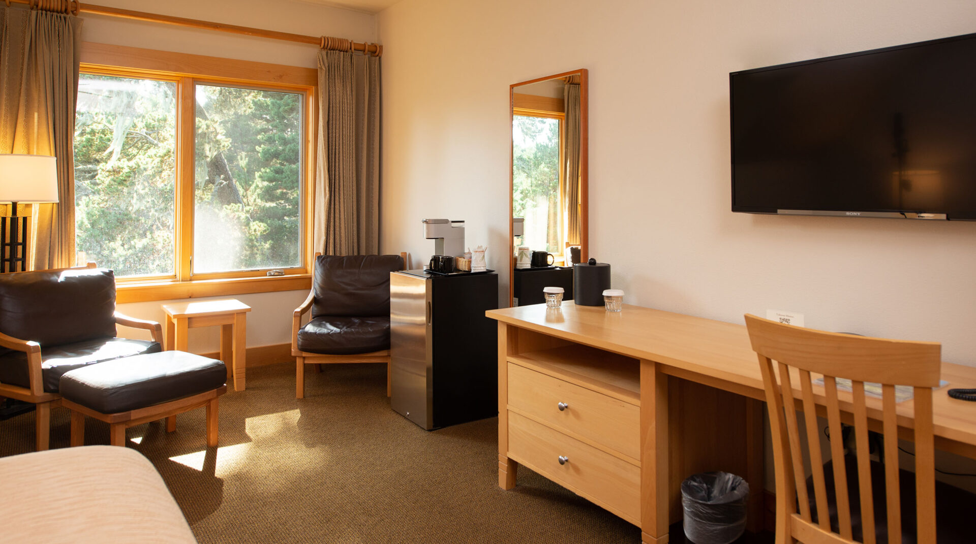 A cozy guest room in The Inn