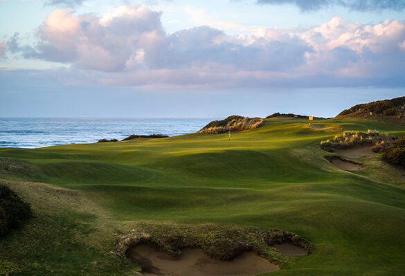 Old Macdonald golf course overlooking the Pacific Ocean